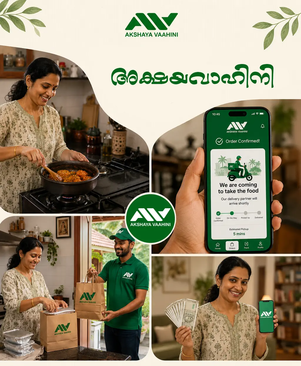 Akshaya Vaahini reusable meal containers with fresh food